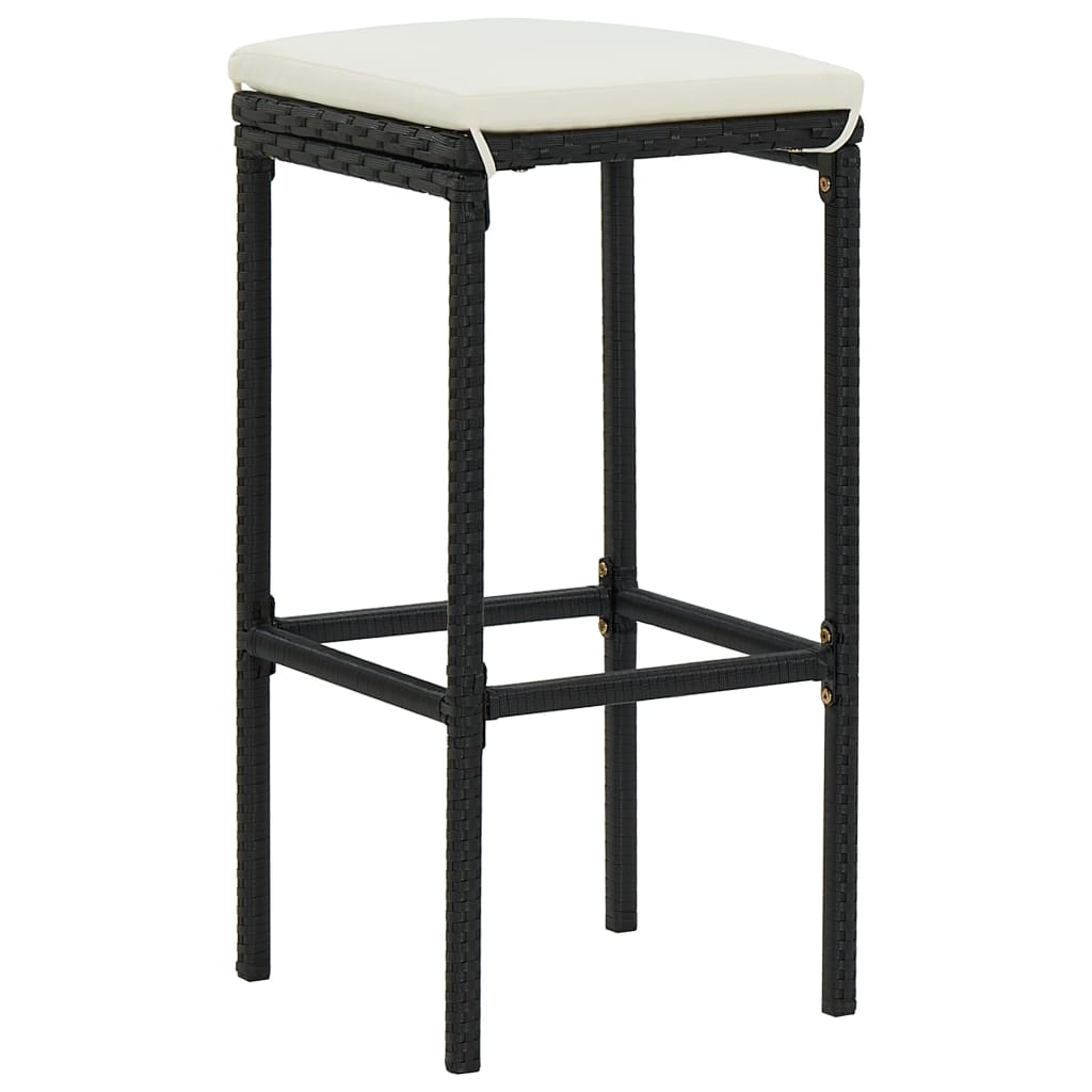 vidaXL Bar Stool Bar Seat Counter Height Island Stool for Pub Poly Rattan-44