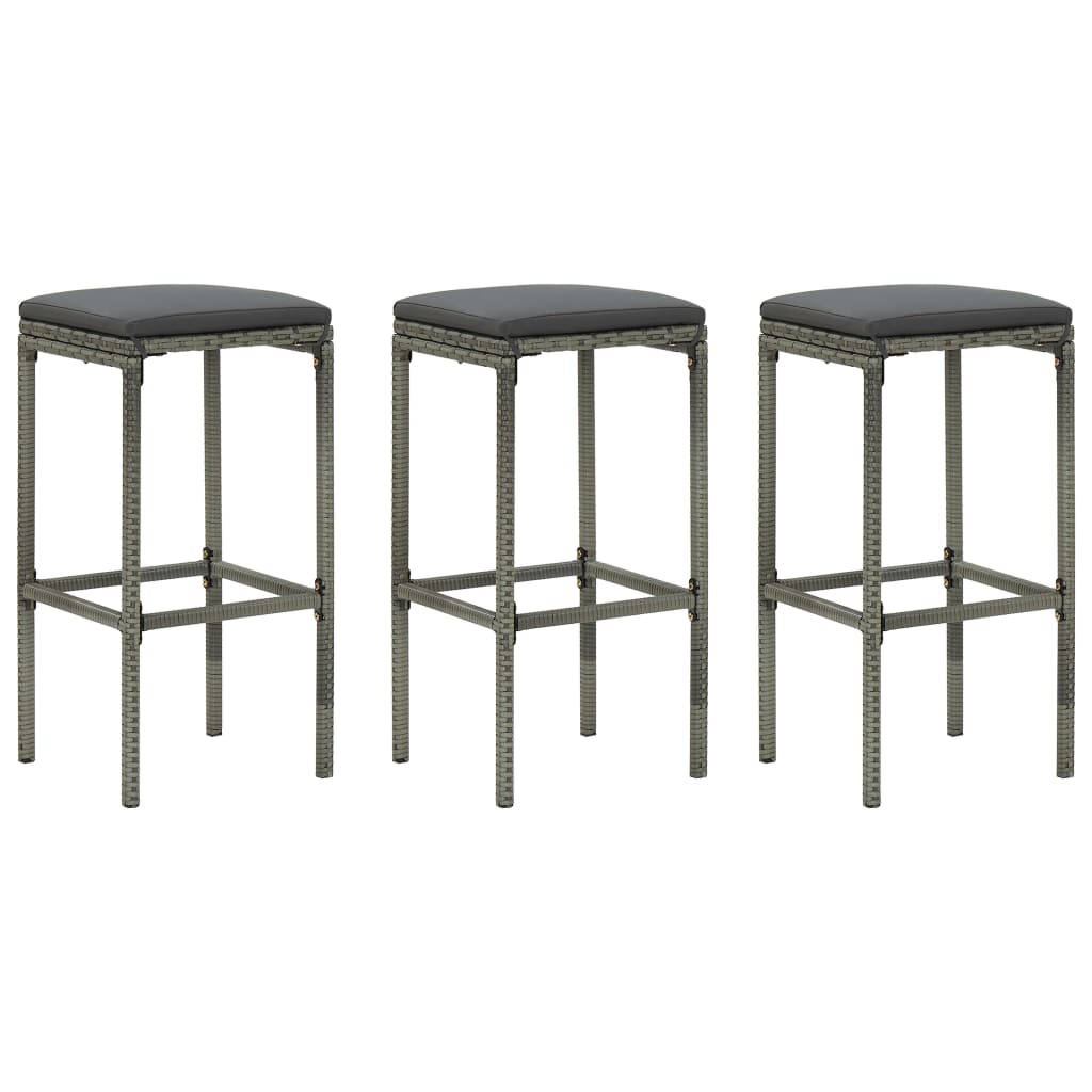 vidaXL Bar Stool Bar Seat Counter Height Island Stool for Pub Poly Rattan-46