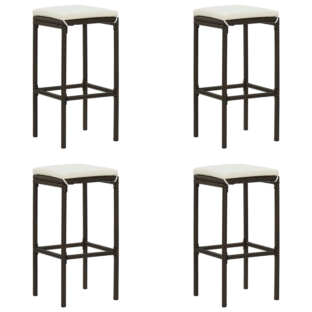 vidaXL Bar Stool Bar Seat Counter Height Island Stool for Pub Poly Rattan-49