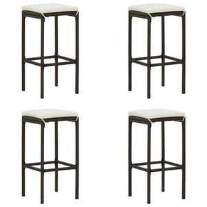 vidaXL Bar Stool Bar Seat Counter Height Island Stool for Pub Poly Rattan-49