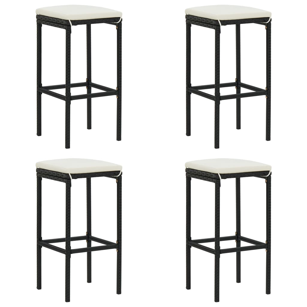 vidaXL Bar Stool Bar Seat Counter Height Island Stool for Pub Poly Rattan-1