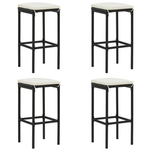 vidaXL Bar Stool Bar Seat Counter Height Island Stool for Pub Poly Rattan-1