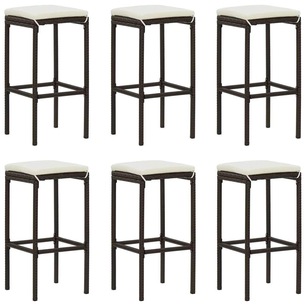 vidaXL Bar Stool Bar Seat Counter Height Island Stool for Pub Poly Rattan-7