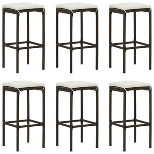 vidaXL Bar Stool Bar Seat Counter Height Island Stool for Pub Poly Rattan-7