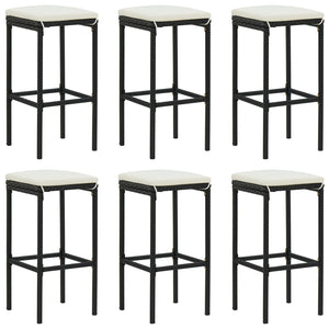 vidaXL Bar Stool Bar Seat Counter Height Island Stool for Pub Poly Rattan-21