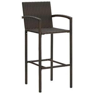 vidaXL Bar Stools 2 pcs Brown Poly Rattan-26