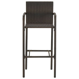 vidaXL Bar Stools 2 pcs Brown Poly Rattan-24