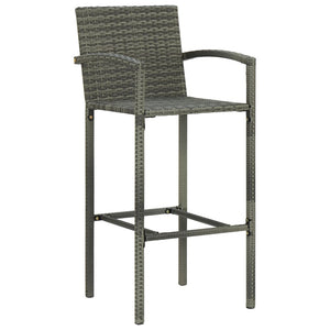 vidaXL Bar Stools 2 pcs Brown Poly Rattan-32