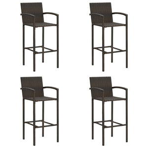 vidaXL Bar Stools 2 pcs Brown Poly Rattan-34