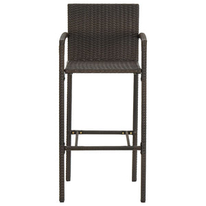 vidaXL Bar Stools 2 pcs Brown Poly Rattan-16