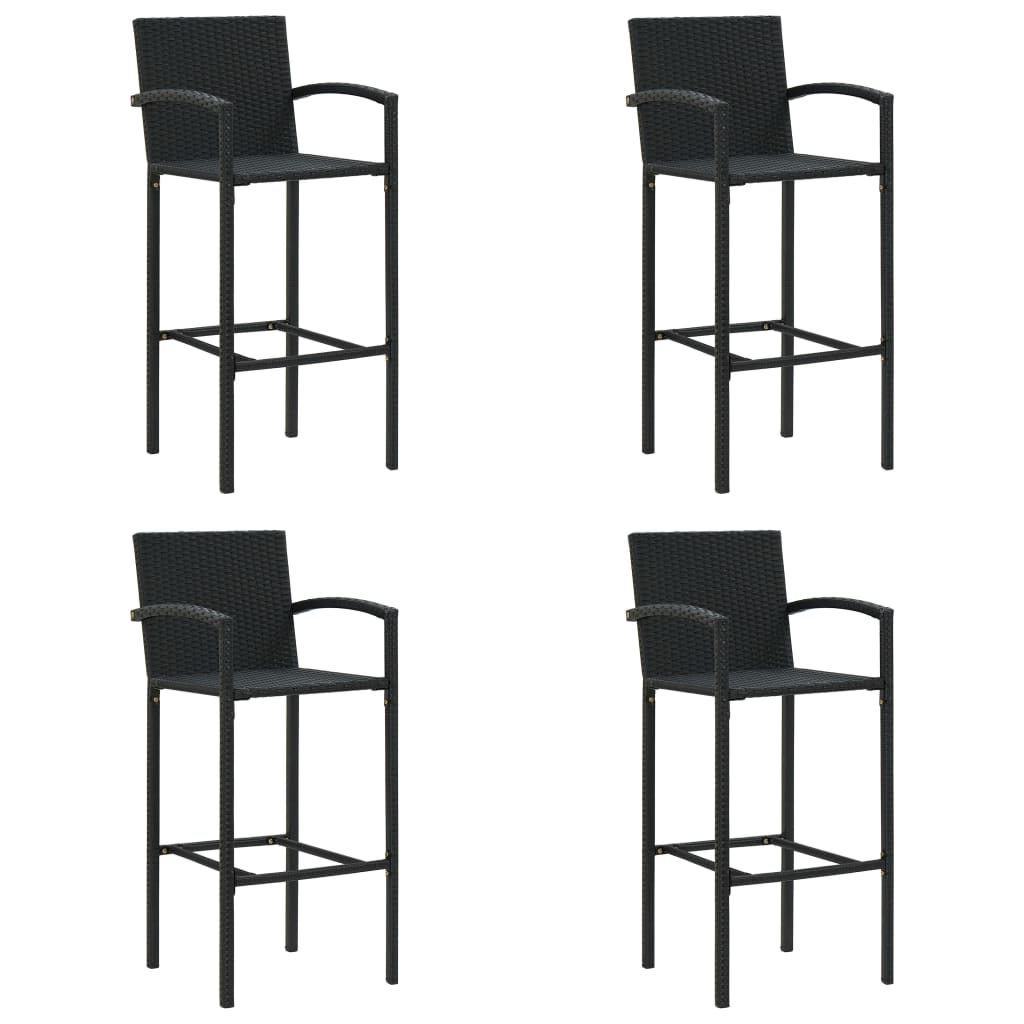 vidaXL Bar Stools 2 pcs Brown Poly Rattan-17