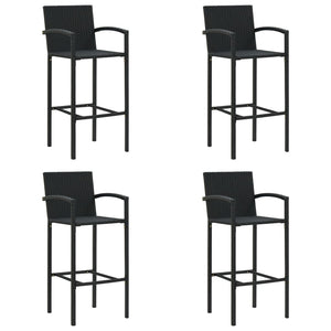 vidaXL Bar Stools 2 pcs Brown Poly Rattan-17