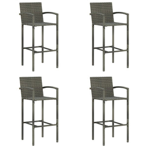 vidaXL Bar Stools 2 pcs Brown Poly Rattan-20