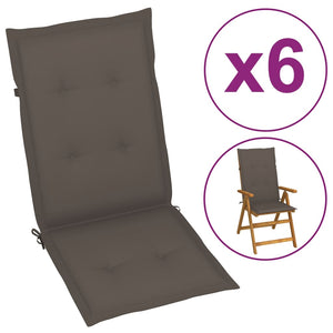 vidaXL Chair Cushion Water Repellent Garden High Back Chair Cushion Pad Fabric-1