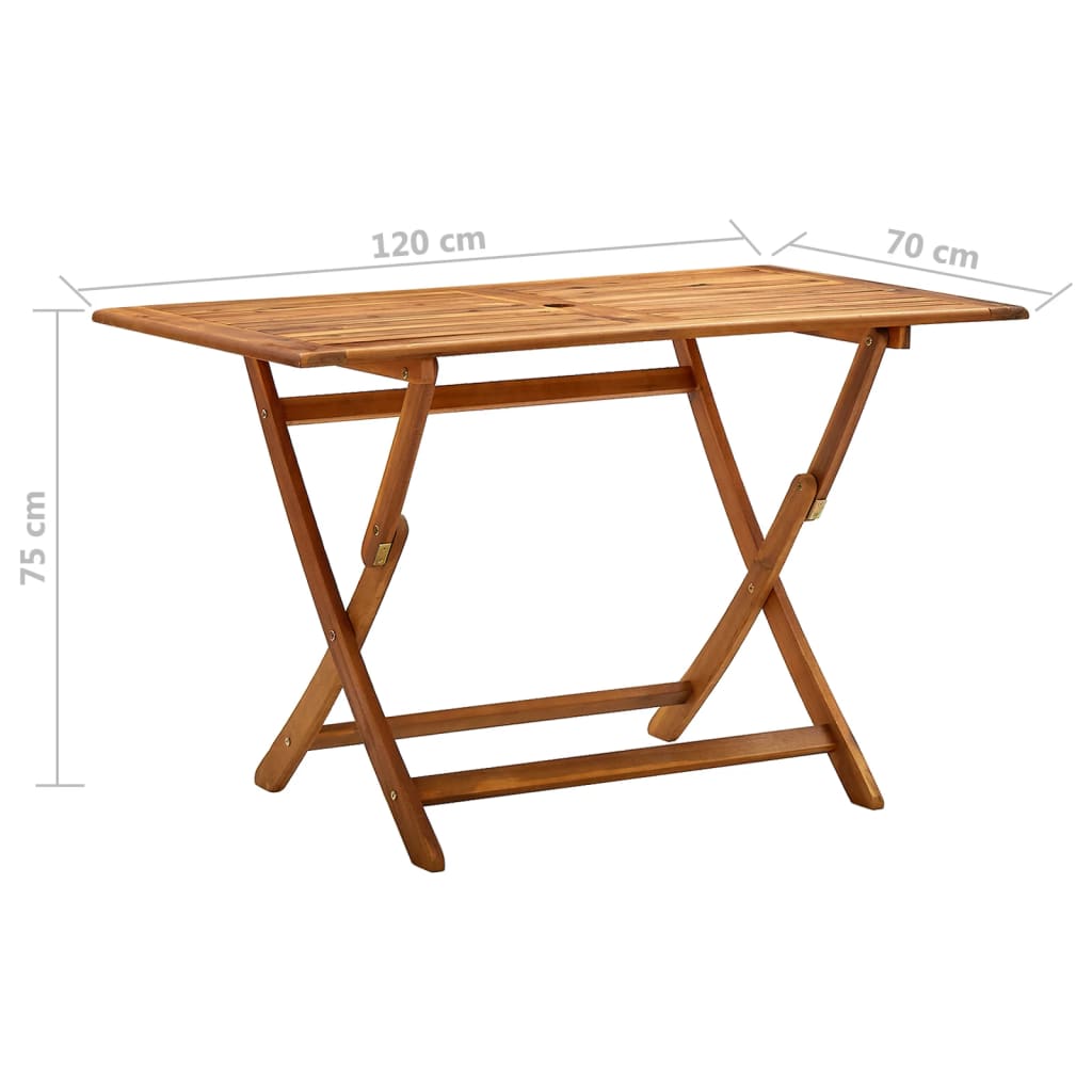vidaXL Folding Patio Table Outdoor Folding Garden Table Solid Wood Acacia-4