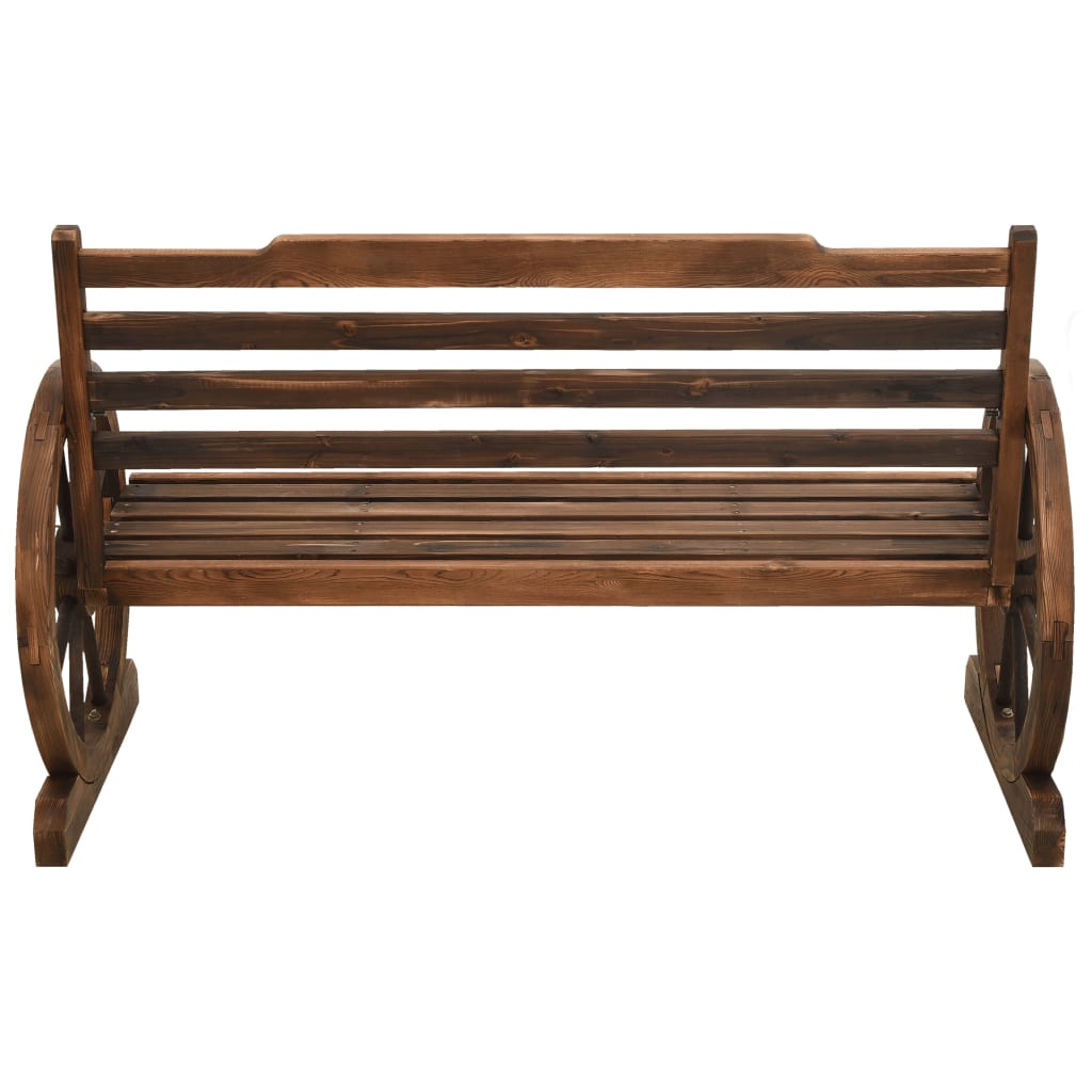 vidaXL Wheel Bench Garden Wooden Wheel Bench with Backrest Solid Wood Fir-6