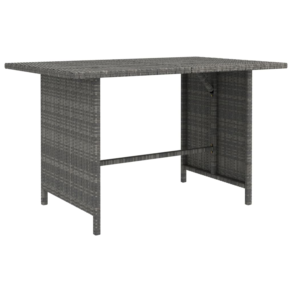 vidaXL Patio Dining Table Gray 43.3"x27.6"x25.6" Poly Rattan-0