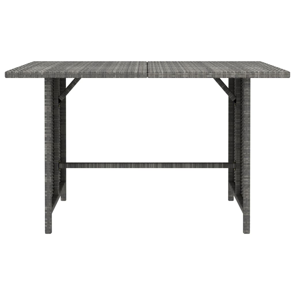 vidaXL Patio Dining Table Gray 43.3"x27.6"x25.6" Poly Rattan-1