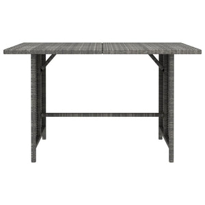 vidaXL Patio Dining Table Gray 43.3"x27.6"x25.6" Poly Rattan-1