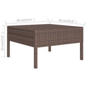 vidaXL 9 Piece Patio Lounge Set with Cushions Poly Rattan Brown-6