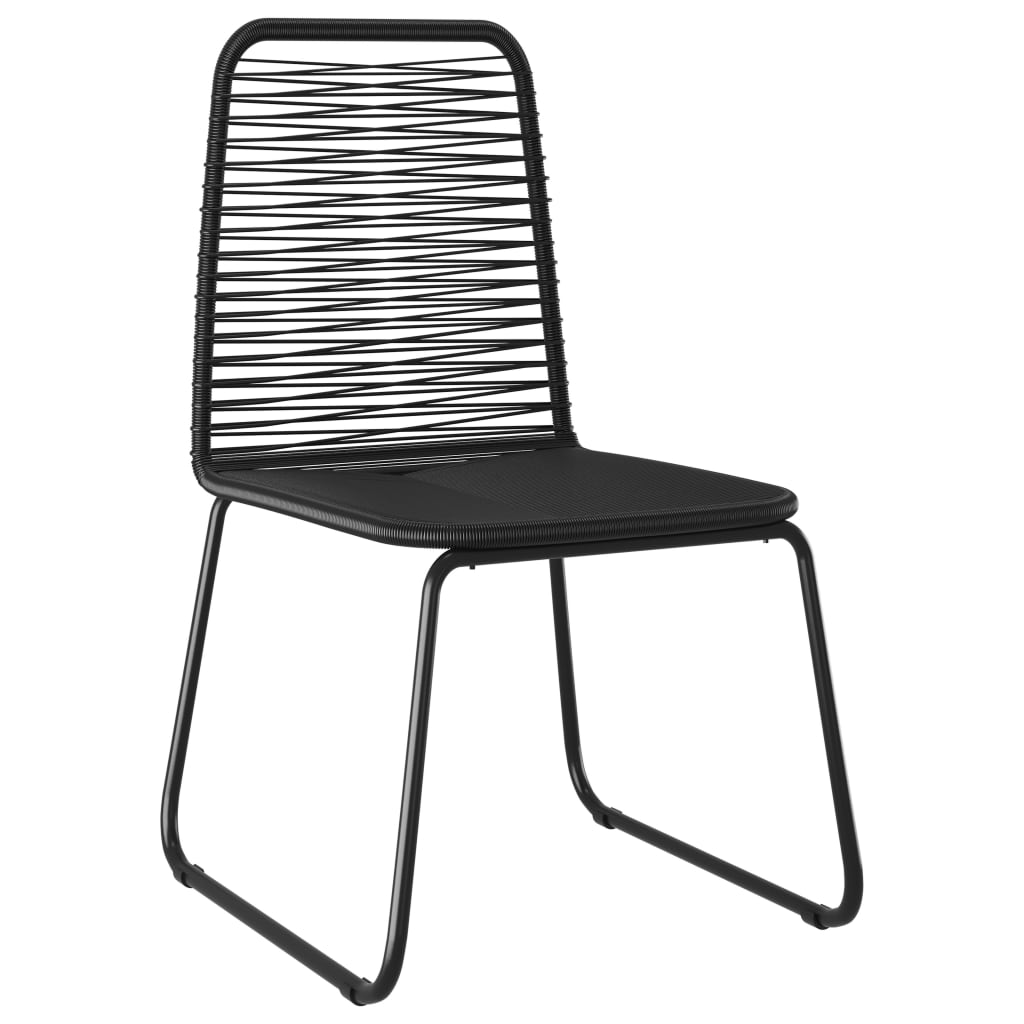 vidaXL Patio Chairs Outdoor Patio Dining Chair with Backrest Poly Rattan Black-3