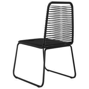 vidaXL Patio Chairs Outdoor Patio Dining Chair with Backrest Poly Rattan Black-6