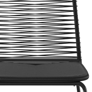 vidaXL Patio Chairs Outdoor Patio Dining Chair with Backrest Poly Rattan Black-8