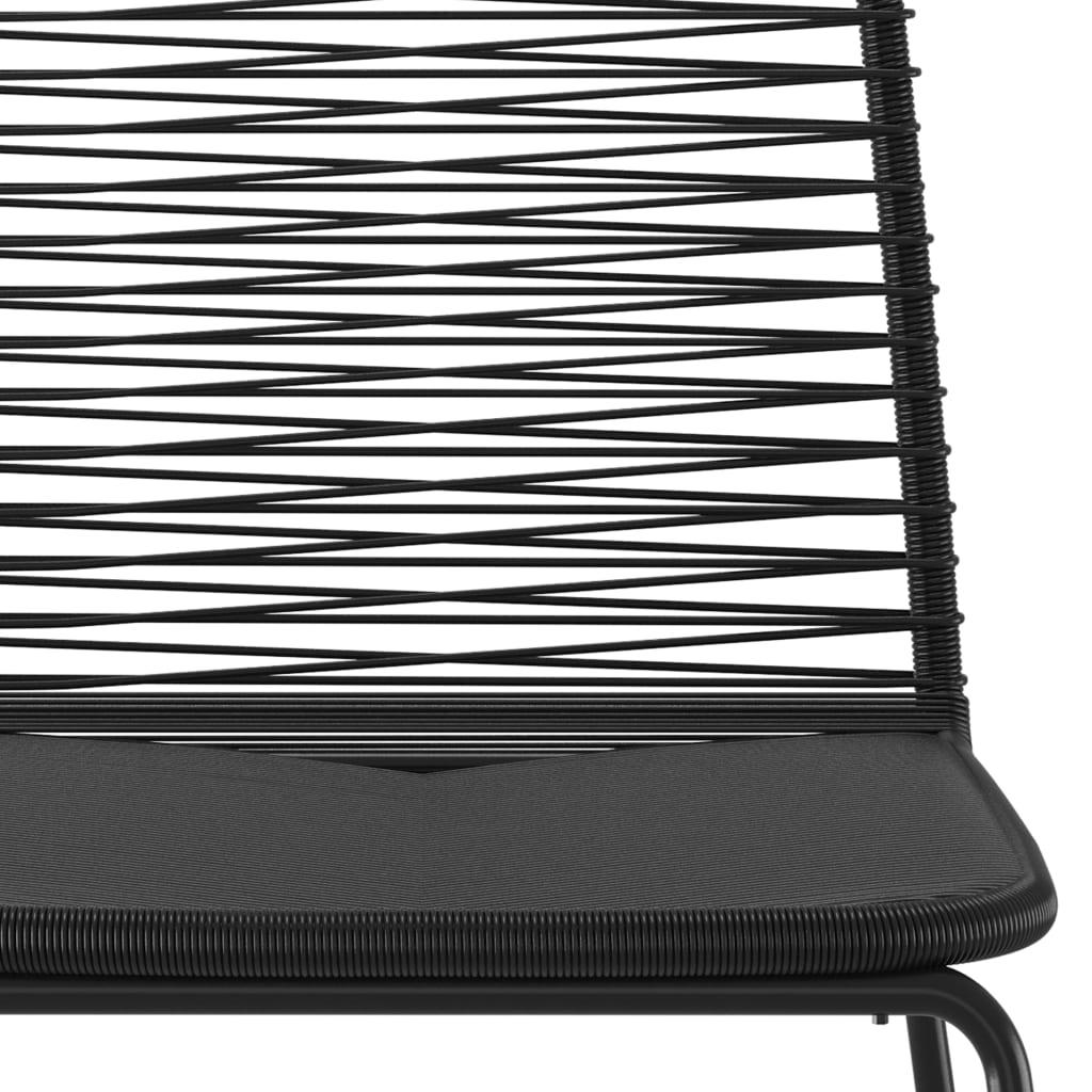 vidaXL Patio Chairs Outdoor Patio Dining Chair with Backrest Poly Rattan Black-16