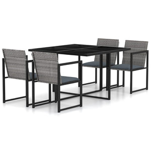 vidaXL Patio Dining Set Outdoor Table and Chairs Furniture Set Poly Rattan-23