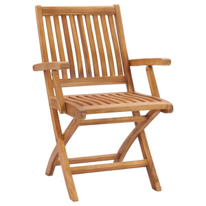 vidaXL Folding Patio Chairs 2 pcs Solid Teak Wood-1