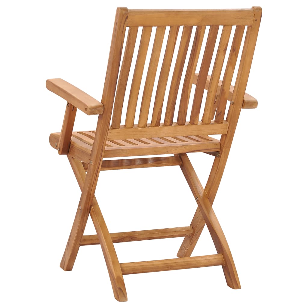 vidaXL Folding Patio Chairs 2 pcs Solid Teak Wood-4