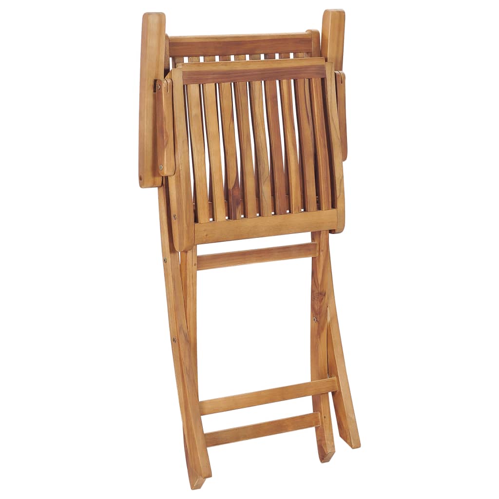 vidaXL Folding Patio Chairs 2 pcs Solid Teak Wood-5