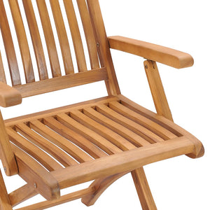 vidaXL Folding Patio Chairs 2 pcs Solid Teak Wood-6