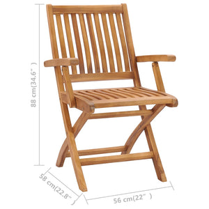 vidaXL Folding Patio Chairs 2 pcs Solid Teak Wood-0