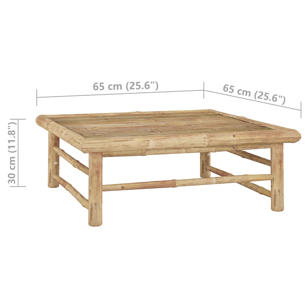 vidaXL Patio Table 25.6"x25.6"x11.8" Bamboo-4