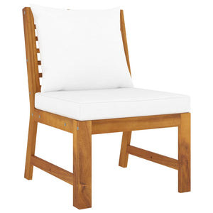 vidaXL 5 Piece Patio Lounge Set with Cushion Cream Solid Acacia Wood-5