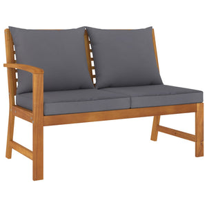 vidaXL 4 Piece Patio Lounge Set with Cushion Solid Acacia Wood-3