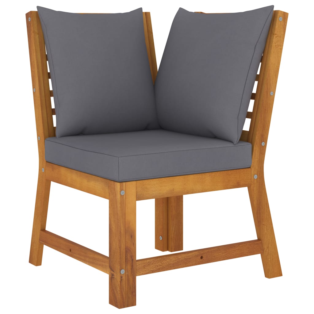 vidaXL 4 Piece Patio Lounge Set with Cushion Solid Acacia Wood-4