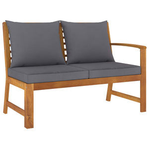 vidaXL 4 Piece Patio Lounge Set with Cushion Solid Acacia Wood-2