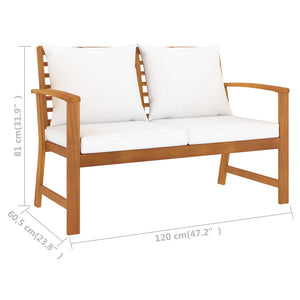 vidaXL 5 Piece Garden Lounge Set with Cushion Solid Acacia Wood-9