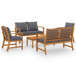 vidaXL 5 Piece Garden Lounge Set with Cushion Solid Acacia Wood-1