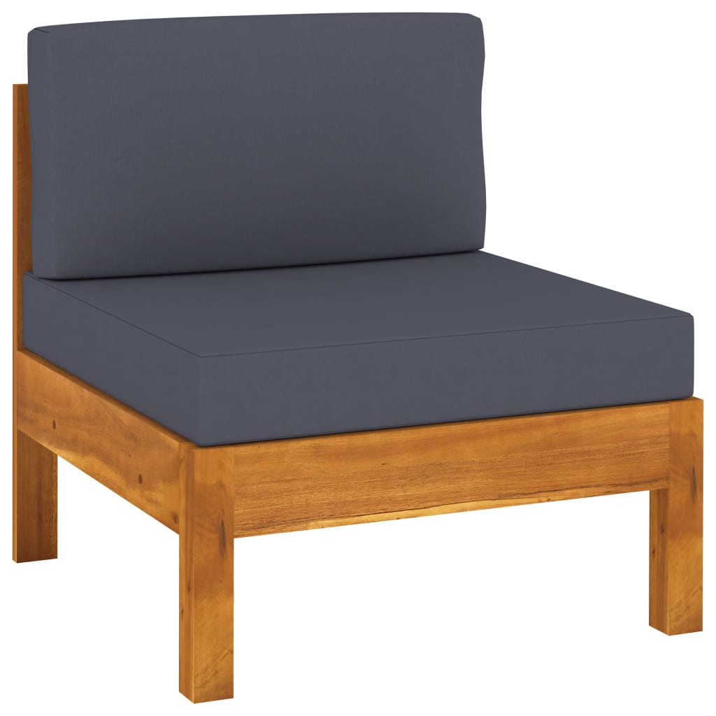 vidaXL 6 Piece Patio Lounge Set with Dark Gray Cushions Acacia Wood-2