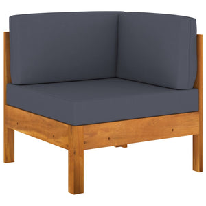 vidaXL 6 Piece Patio Lounge Set with Dark Gray Cushions Acacia Wood-10