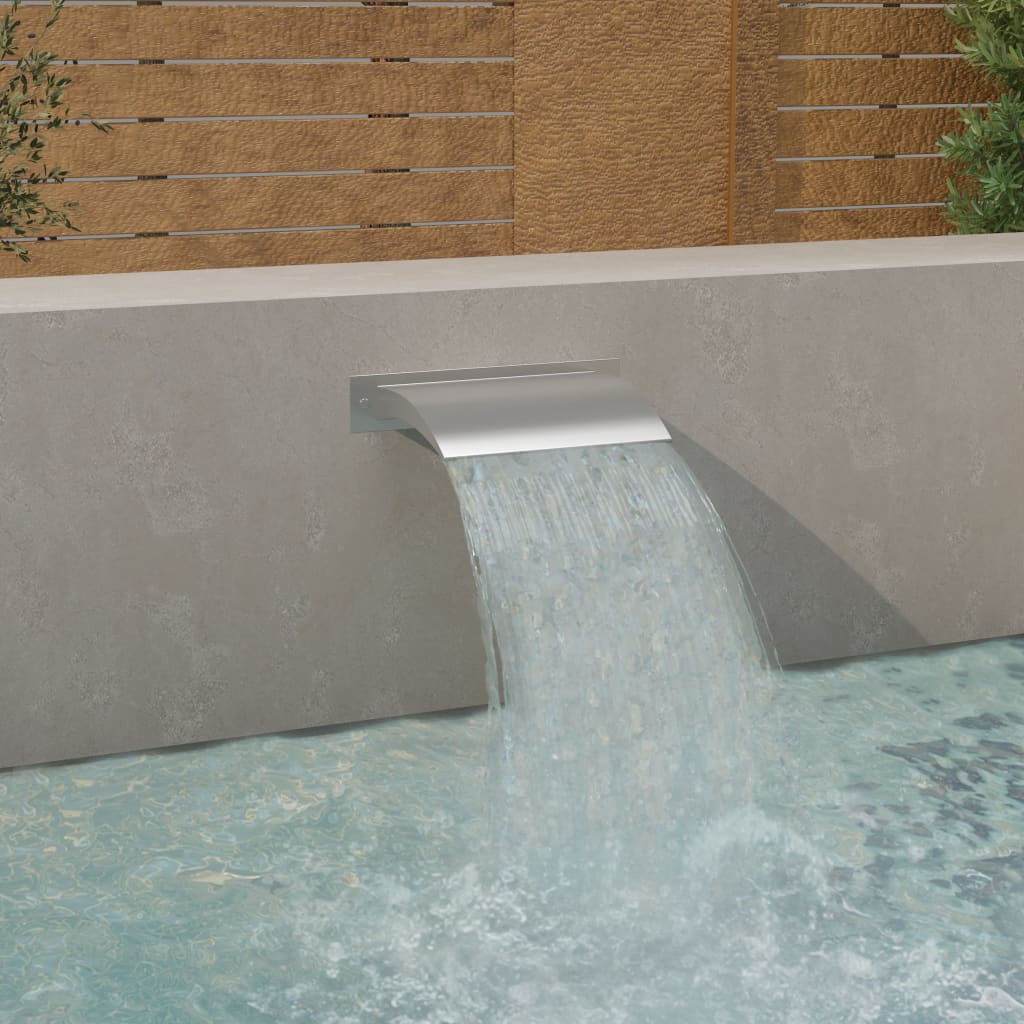 vidaXL Pool Fountain Silver 17.7"x10.2"x5.1" Stainless Steel-0