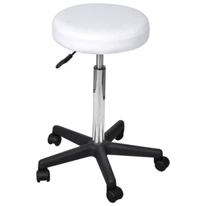 vidaXL Office Chair Swivel Rolling Stool with Wheels for Office Faux Leather-1