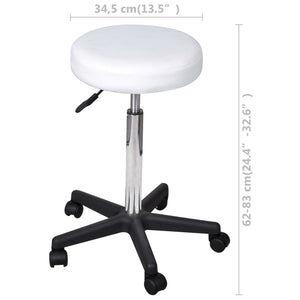 vidaXL Office Chair Swivel Rolling Stool with Wheels for Office Faux Leather-4