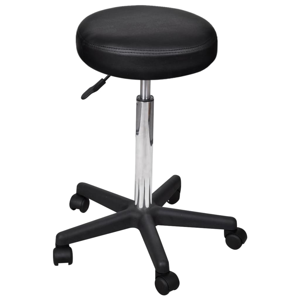 vidaXL Office Chair Swivel Rolling Stool with Wheels for Office Faux Leather-7