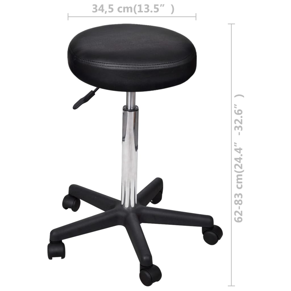 vidaXL Office Chair Swivel Rolling Stool with Wheels for Office Faux Leather-6