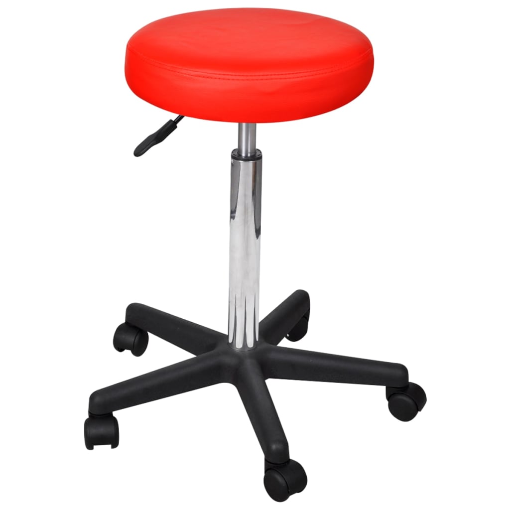 vidaXL Office Chair Swivel Rolling Stool with Wheels for Office Faux Leather-13