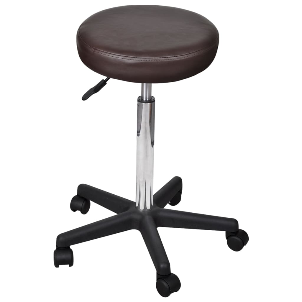 vidaXL Office Chair Swivel Rolling Stool with Wheels for Office Faux Leather-16